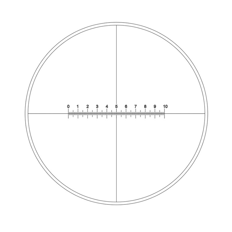 Motic Retículo con escala (10 mm en 100 partes) y retículo (Ø19 mm)
