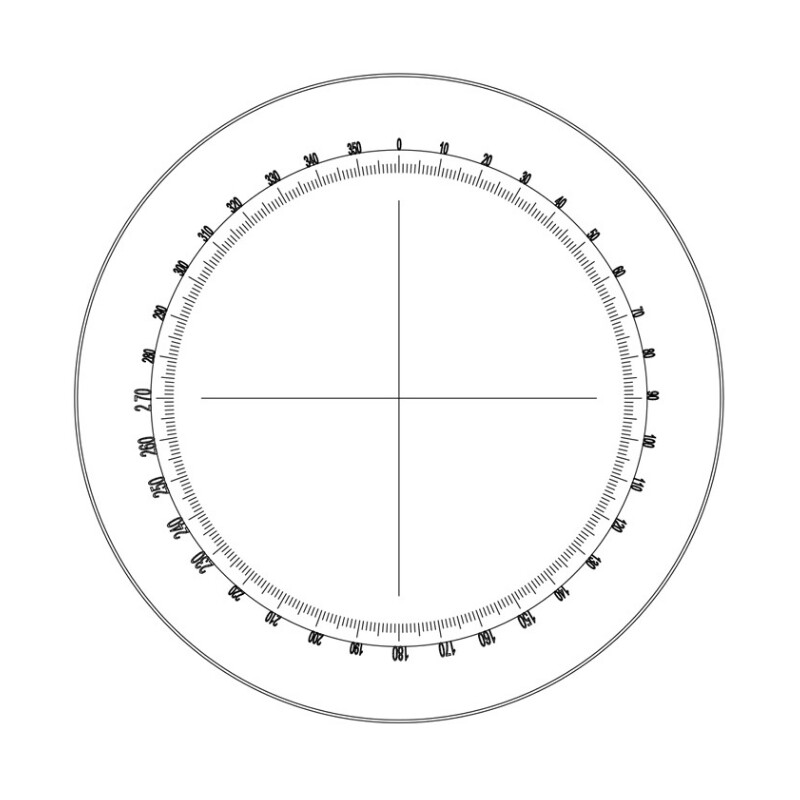 Motic Transportador de ángulos para ocular micrométrico WF10X/23 mm, 360º,  graduación de 30º y retícula