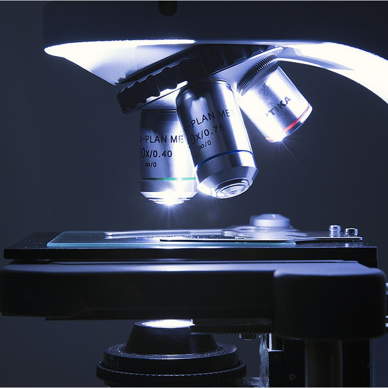 Optika Microscopio B-510BFIVD, trino, W-PLAN IOS, 40x-1000x, DIV