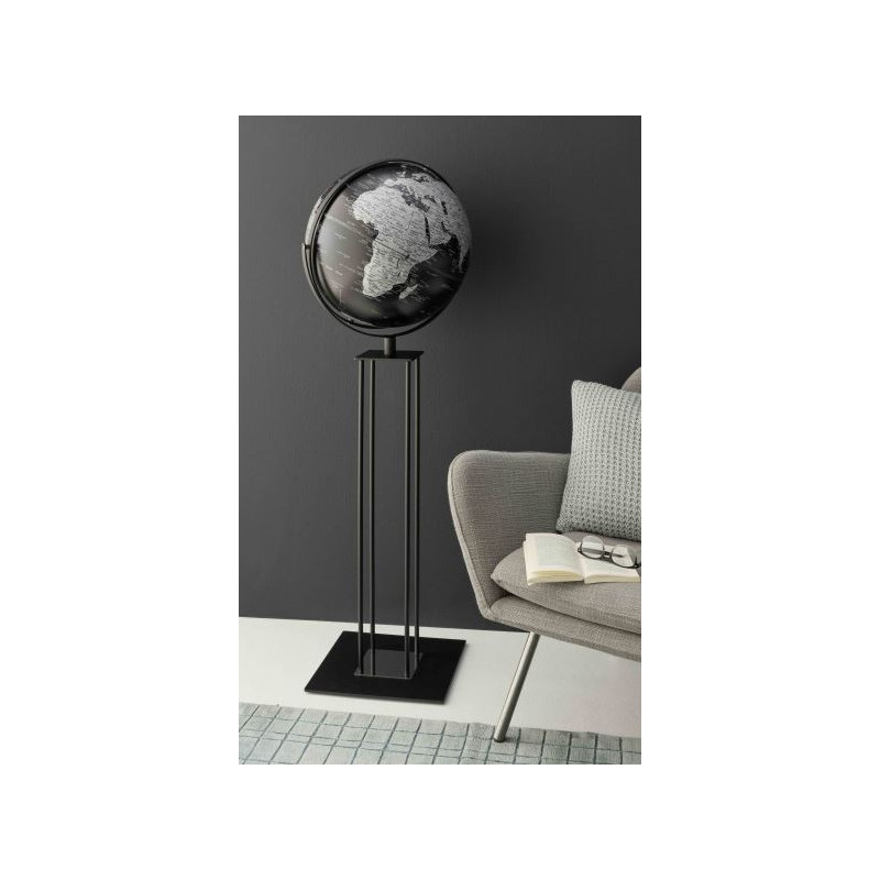 TROIKA Globo terráqueo de pie Worldtrophy Matt Black 42,5cm