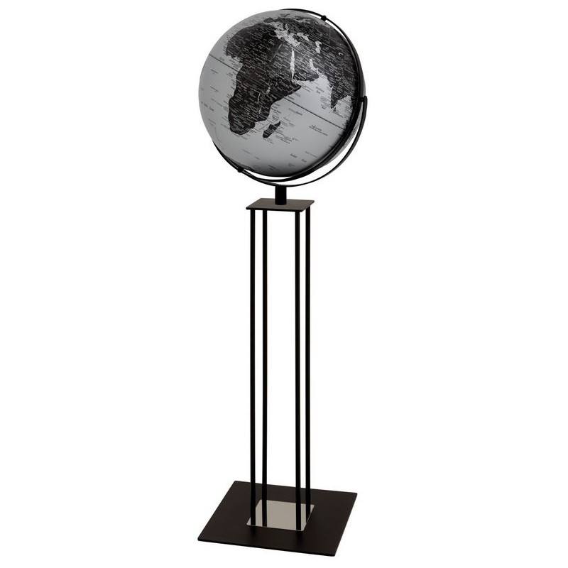 TROIKA Globo terráqueo de pie Worldtrophy Matt Silver 42,5cm