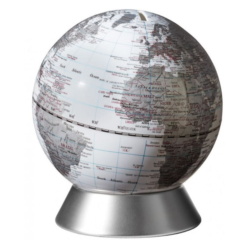 TROIKA Globo terráqueo Alcancía Orion White 14cm