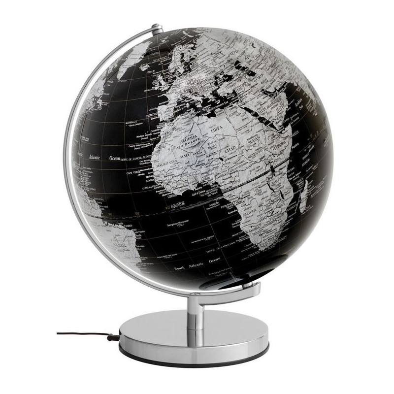 TROIKA Globo terráqueo Stellar Light Black 30cm