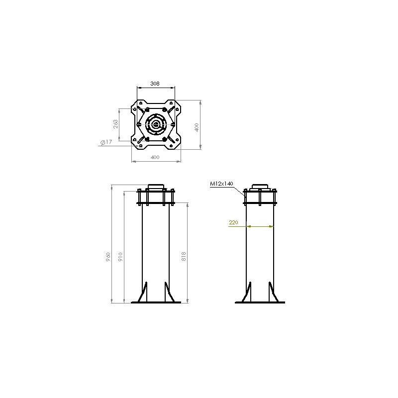 ASToptics COLUMNA HD PARA EQ6/AZEQ6 - NEGRA