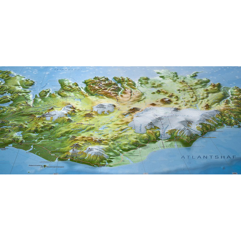 Georelief Islandia (pequeño), mapa en relieve 3D