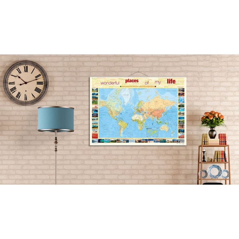 Bacher Verlag Mapamundi World map for your journeys "Places of my life" large including NEOBALLS