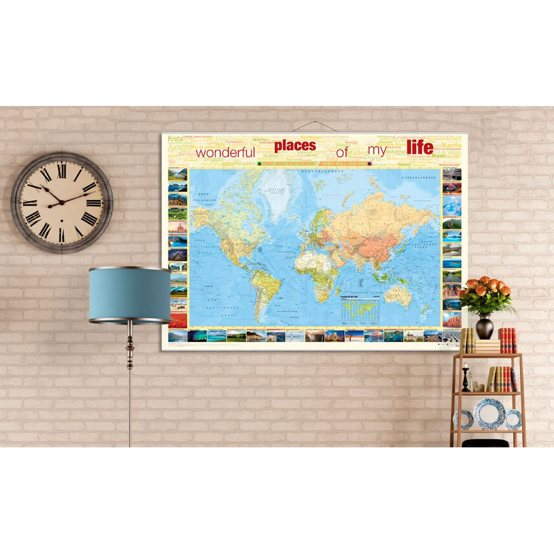 Bacher Verlag Mapamundi de viajes Lugares de mi vida grande incl. Neobolas