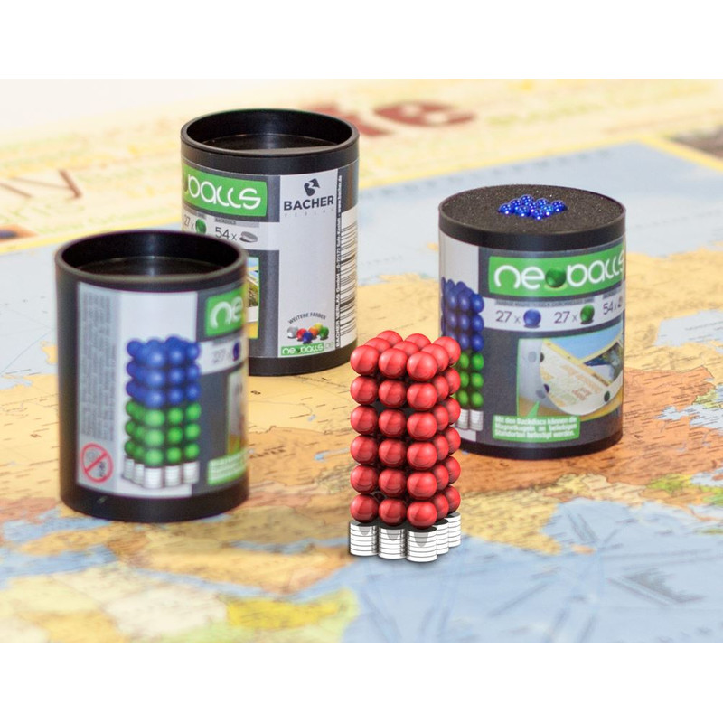 Bacher Verlag Juego de bolas magnéticas Neoballs 54 piezas rojo