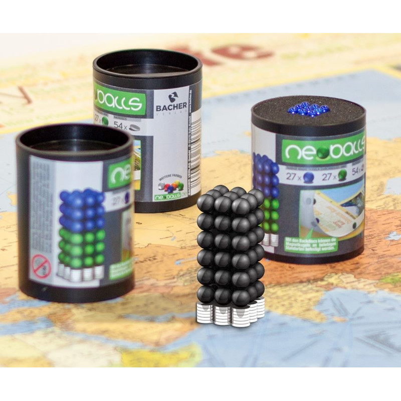 Bacher Verlag Juego de bolas magnéticas Neoballs 54 piezas negro