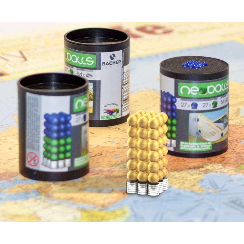 Bacher Verlag Juego de bolas magnéticas Neoballs 54 piezas oro