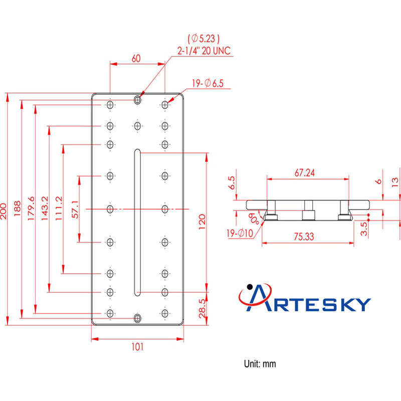 Artesky Placa montaje Losmandy-Style 200mm
