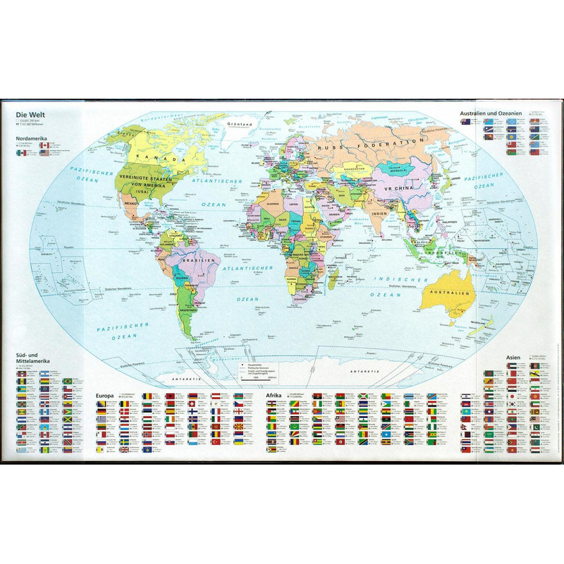 Idena Escritorio pad Mapa mundial con bolsillos