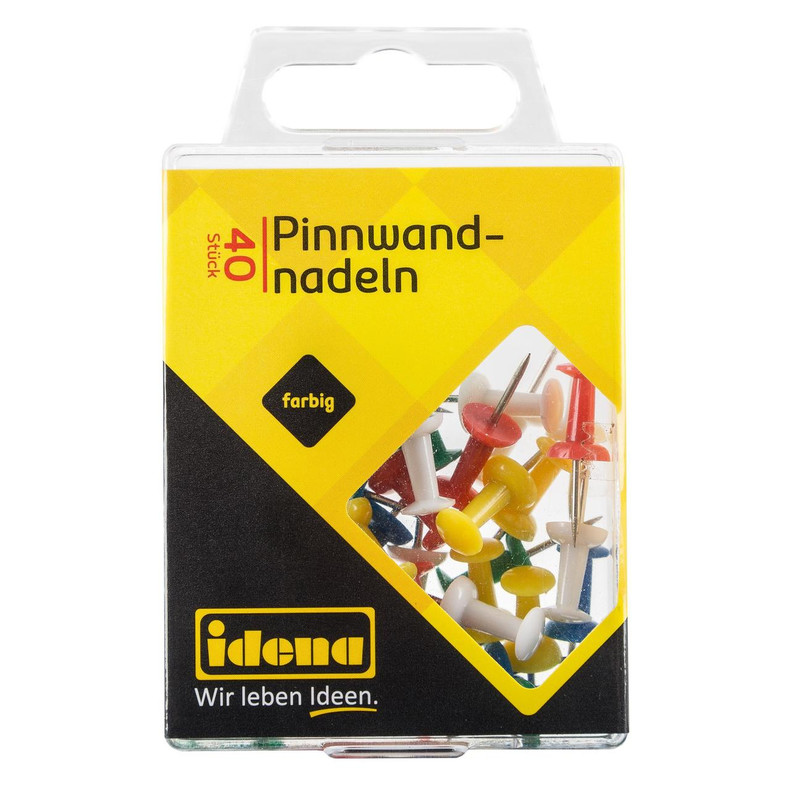 Idena Alfileres de tablón 40 unidades de colores variados