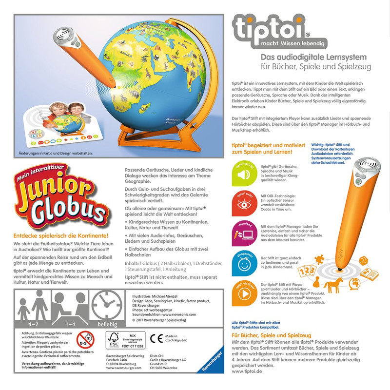 tiptoi Globo Junior Interactivo 23cm