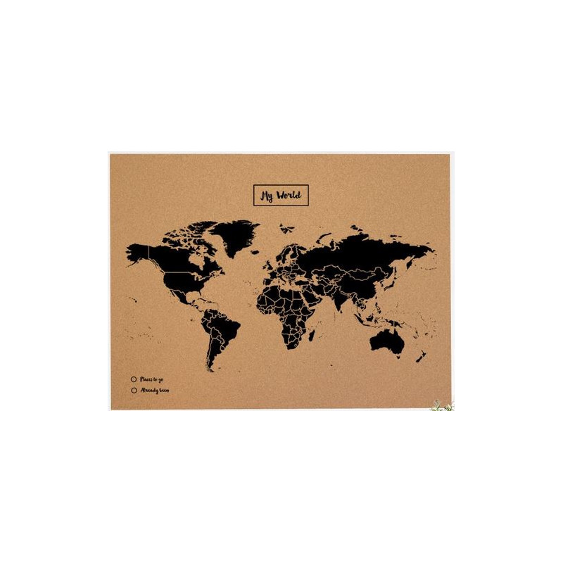 Miss Wood Mapamundi Woody Map Natural Cork XL black