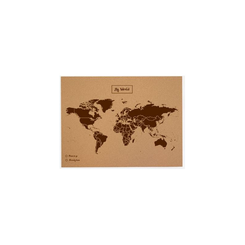 Miss Wood Mapamundi Woody Map Natural Cork L brown