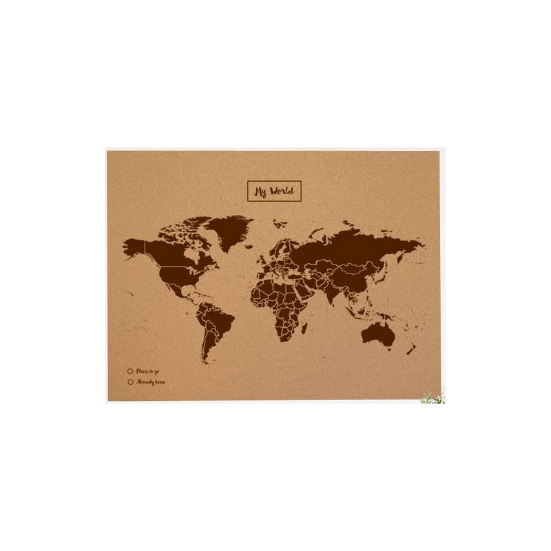 Miss Wood Mapamundi Woody Map Natural Cork XL brown