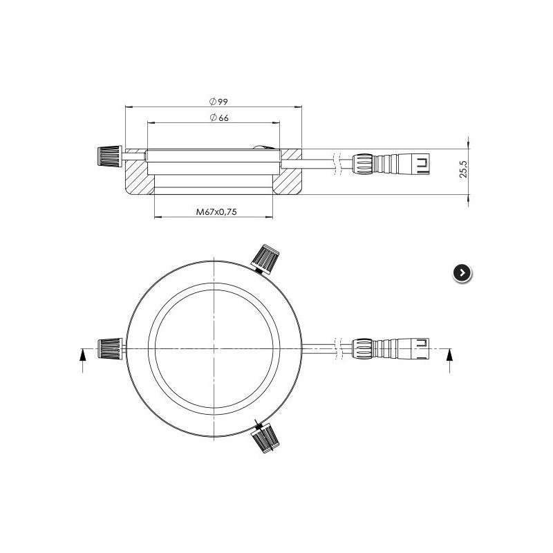 StarLight Opto-Electronics RL4-66 B, blau (470 nm), Ø 66mm