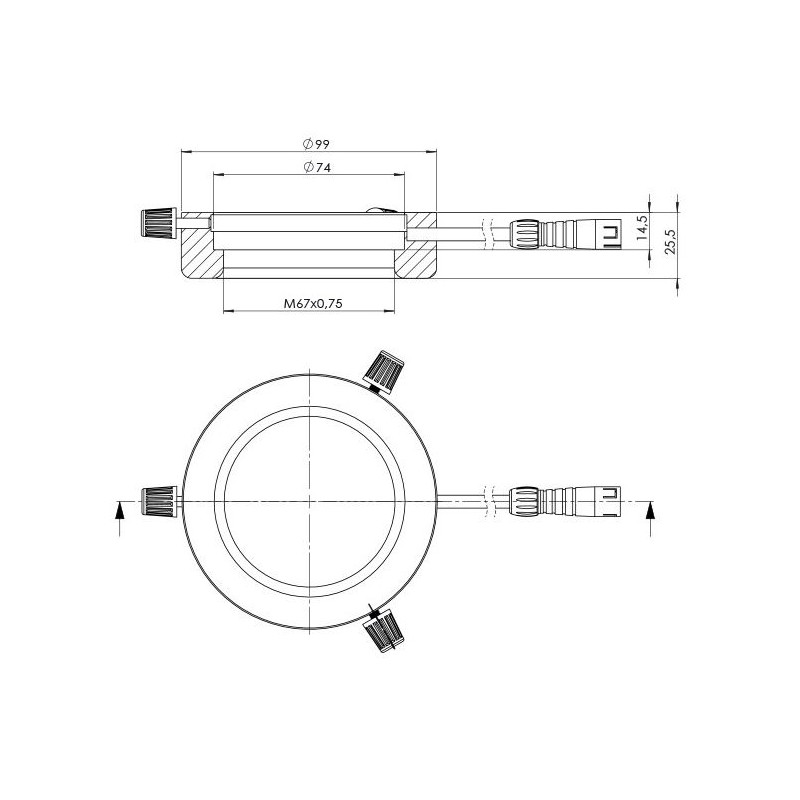 StarLight Opto-Electronics RL4-74 R, rojo (620 nm), Ø 74 mm
