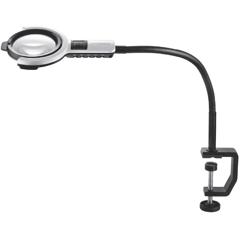 Eschenbach Lupa de mesa varioLED flex, 6 dpt, 2,5x, Ø 76 mm, Trípode 600 mm