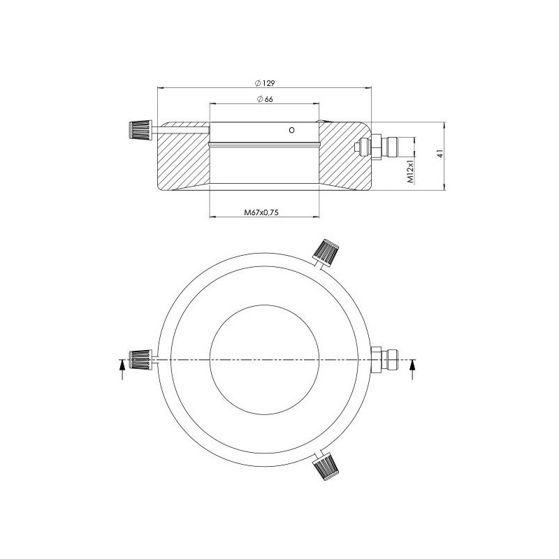 StarLight Opto-Electronics RL12-10s-24V B, Spot,  azul (470 nm), Enchufe M12 (4 polos), Ø 66 mm