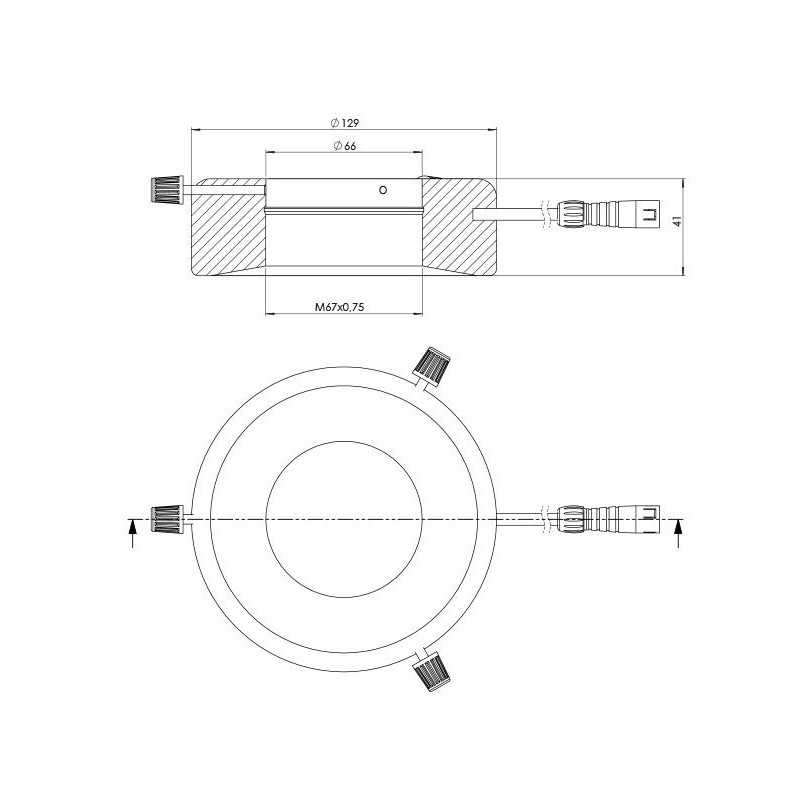 StarLight Opto-Electronics RL12-10s-S4 R, spot, segmento, rojo (625 nm), Ø 66mm