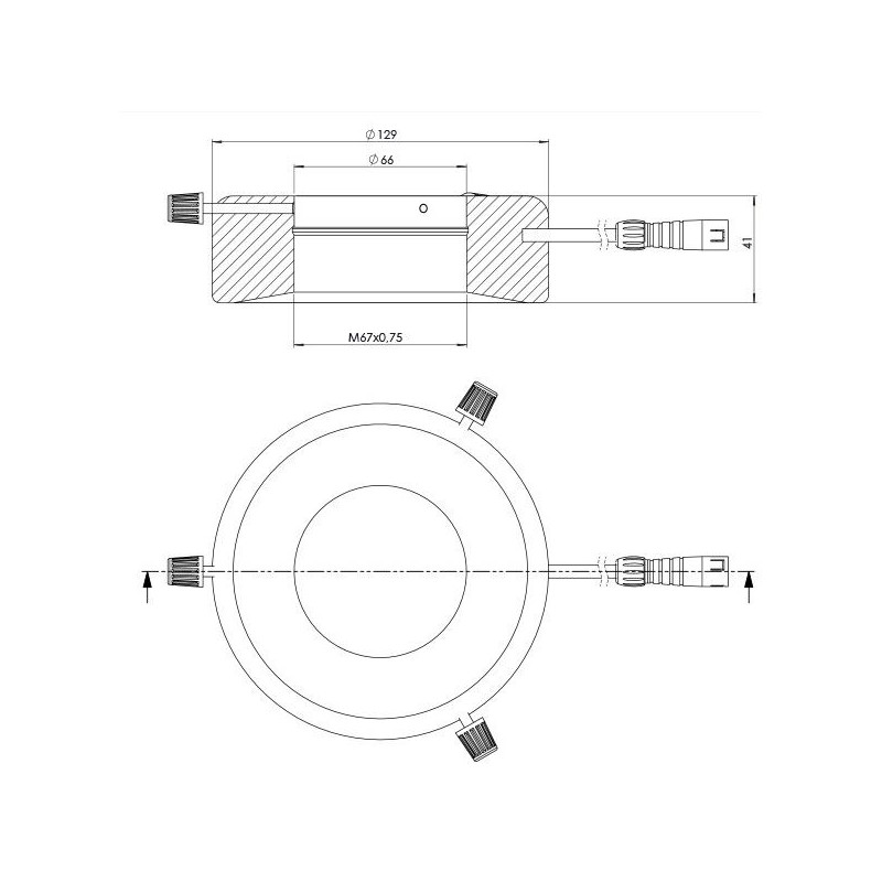StarLight Opto-Electronics RL12-18s-S4 B, segmento, azul (470 nm), Ø 66mm
