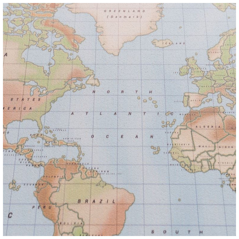 Miss Wood Mapamundi Mapa Woody Acuarela Física L