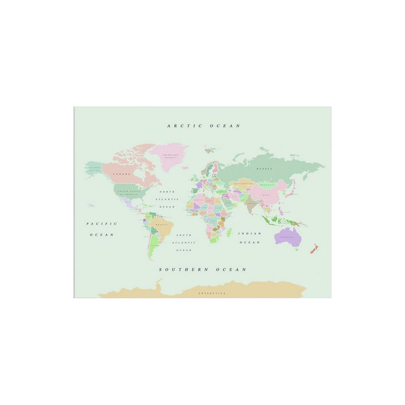 Miss Wood Mapamundi Mapa Woody Acuarela Retro XL