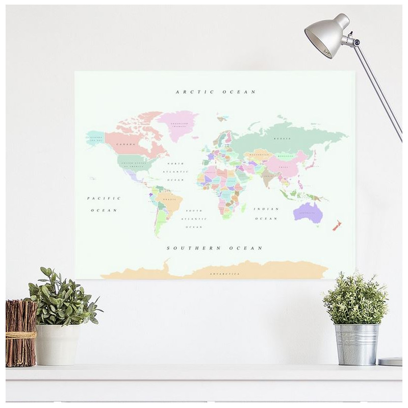 Miss Wood Mapamundi Mapa Woody Acuarela Retro XL