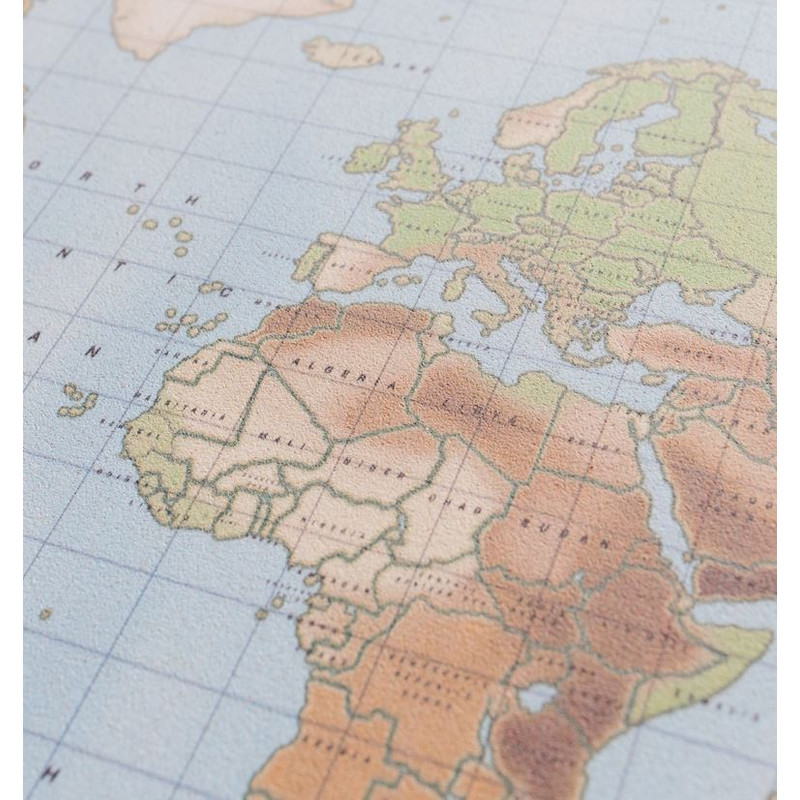 Miss Wood Mapamundi Mapa Woody Acuarela Física XL