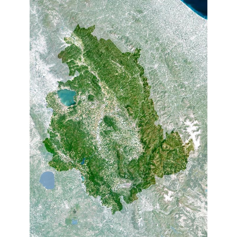 Planet Observer Mapa regional de la región de Umbría (laminado)