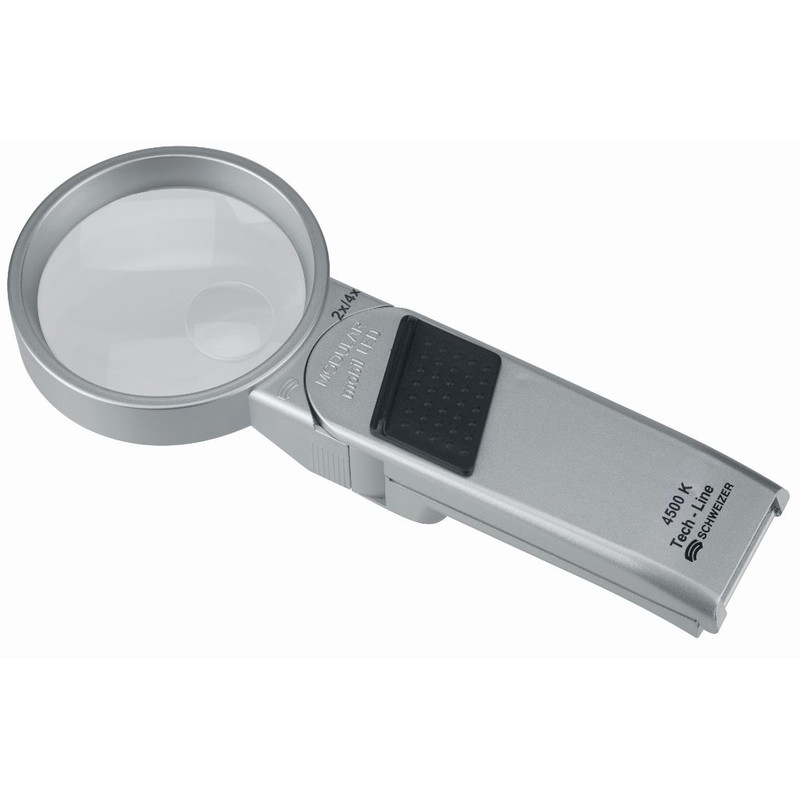 Schweizer Lupa Tech-Line MODULAR 2x, 4x; Ø70, Ø20 mm, bifocal, 4500 K