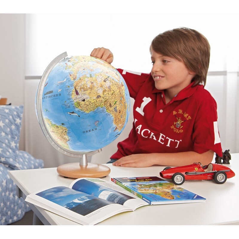 Columbus Globo terráqueo infantil Unsere Erde mit Entdeckerstift 34 cm