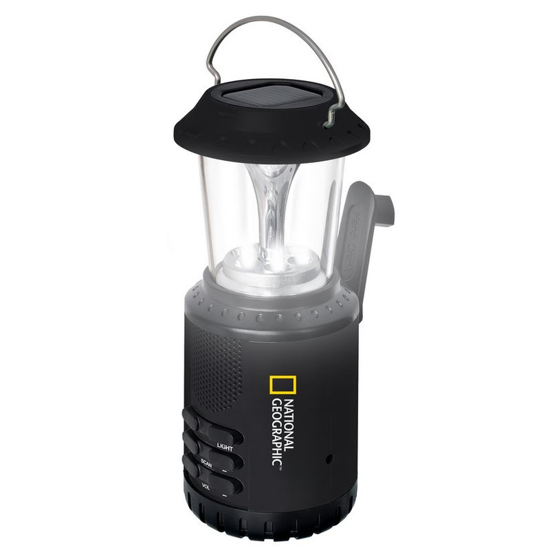 National Geographic Farol solar de camping con radio