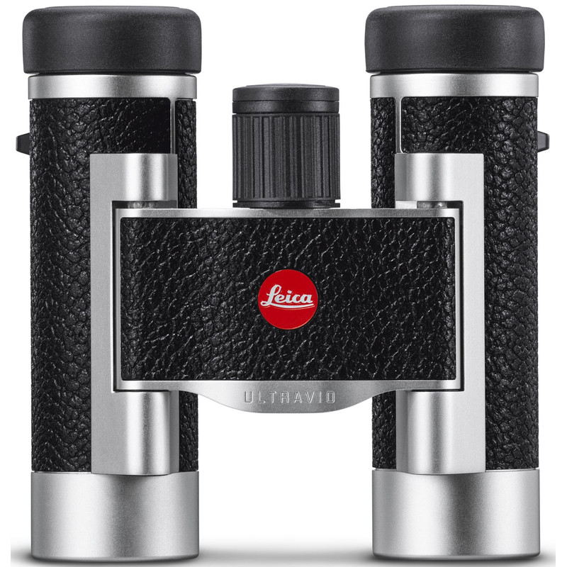 Leica Binoculares Ultravid 8x20 en cuero, de color plateado