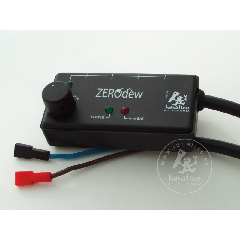 Lunatico Obturador Control ZeroDew con conectores para batería