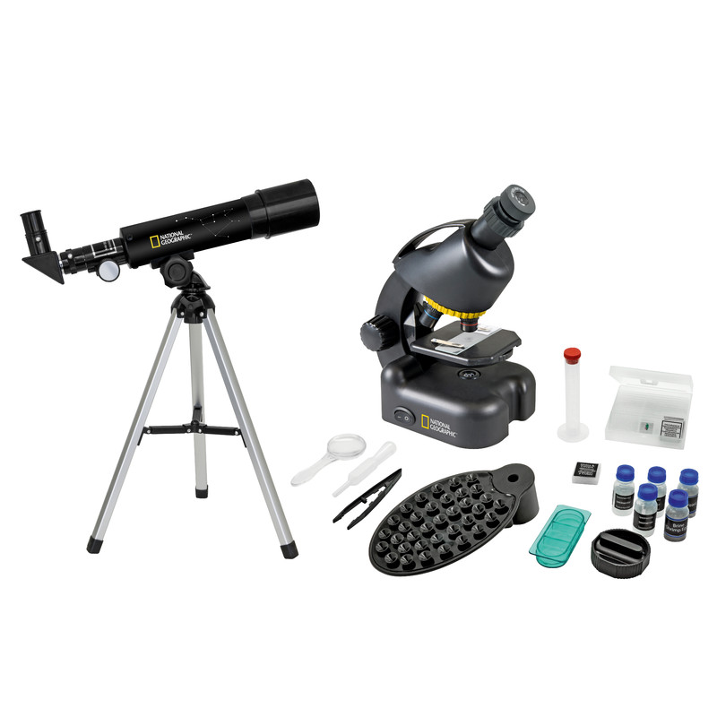 National Geographic Telescopio y Microscopio en Set con Soporte para smartphone