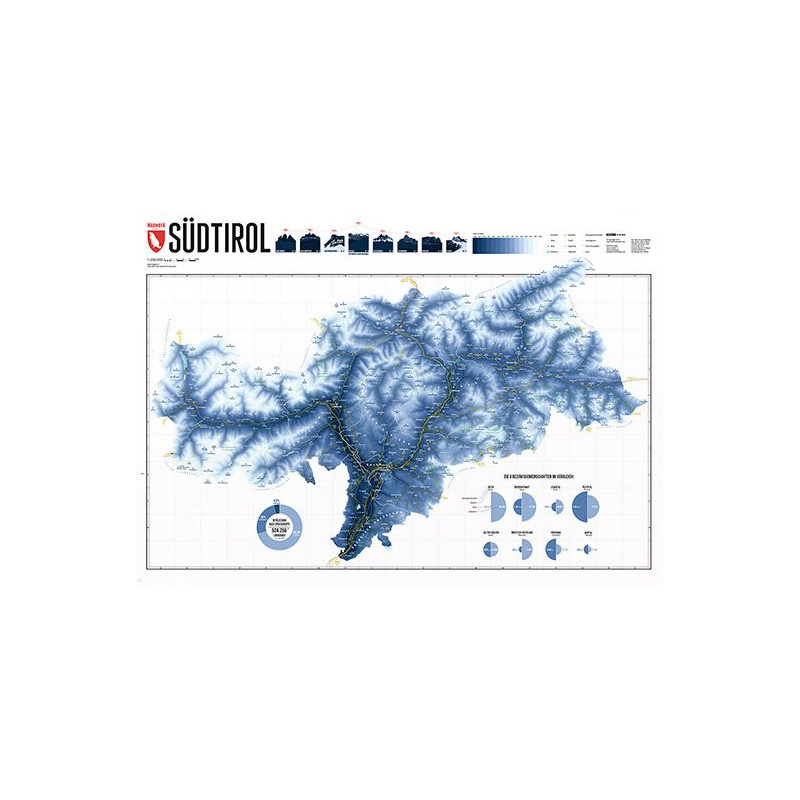 Marmota Maps Mapa regional Tirol del Sur Ski Blue
