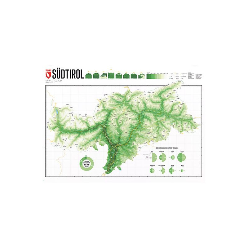 Marmota Maps Mapa regional Montaña verde del Tirol del Sur