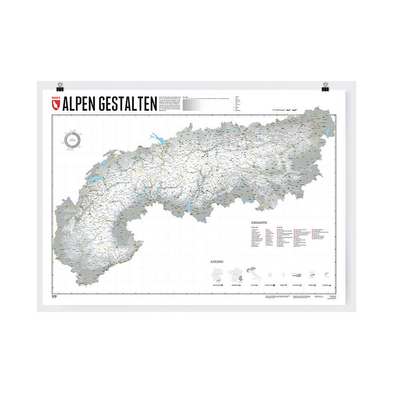 Marmota Maps Mapa regional Diseñar los Alpes (100x70cm)