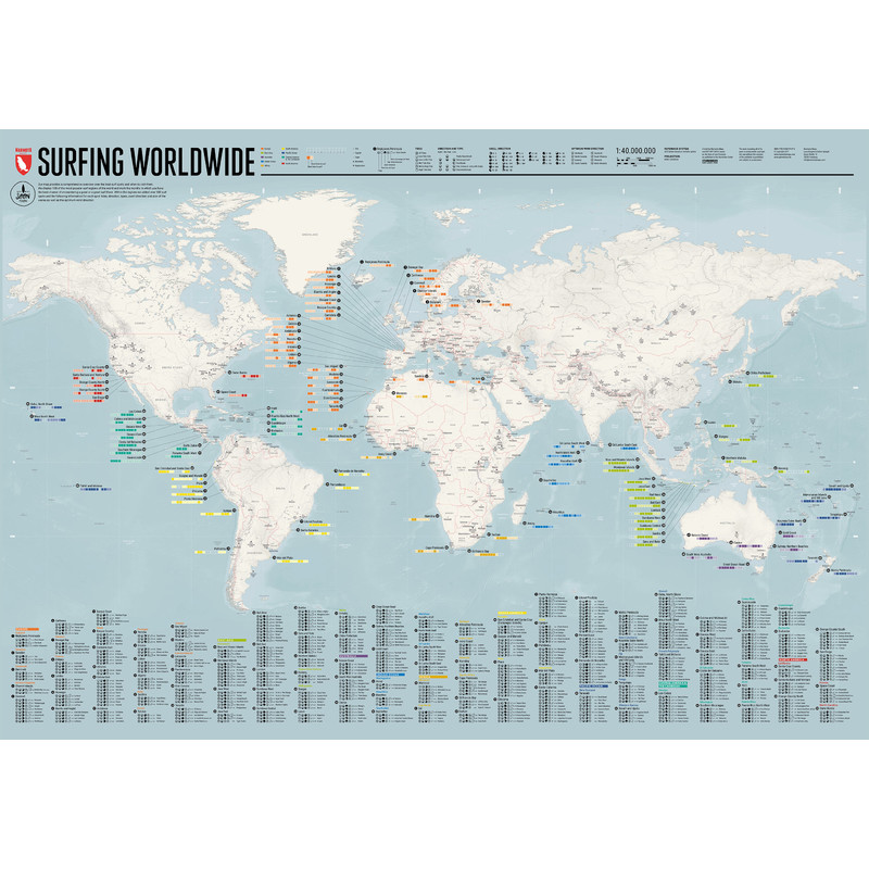 Marmota Maps Mapamundi Mapa mundial Surfing Worldwide (Inglés)