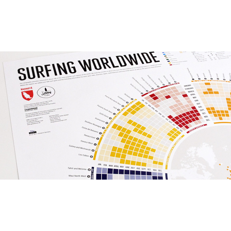 Marmota Maps Póster Infografía sobre el surf en el mundo