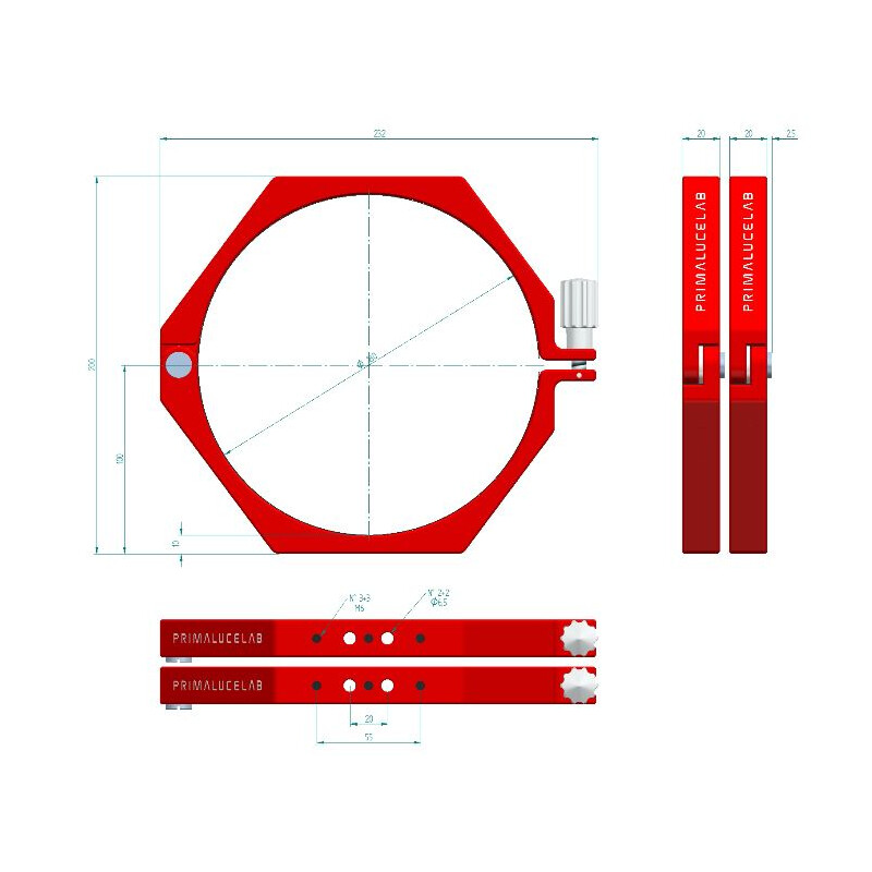 PrimaLuceLab Abrazaderas PLUS 180 mm