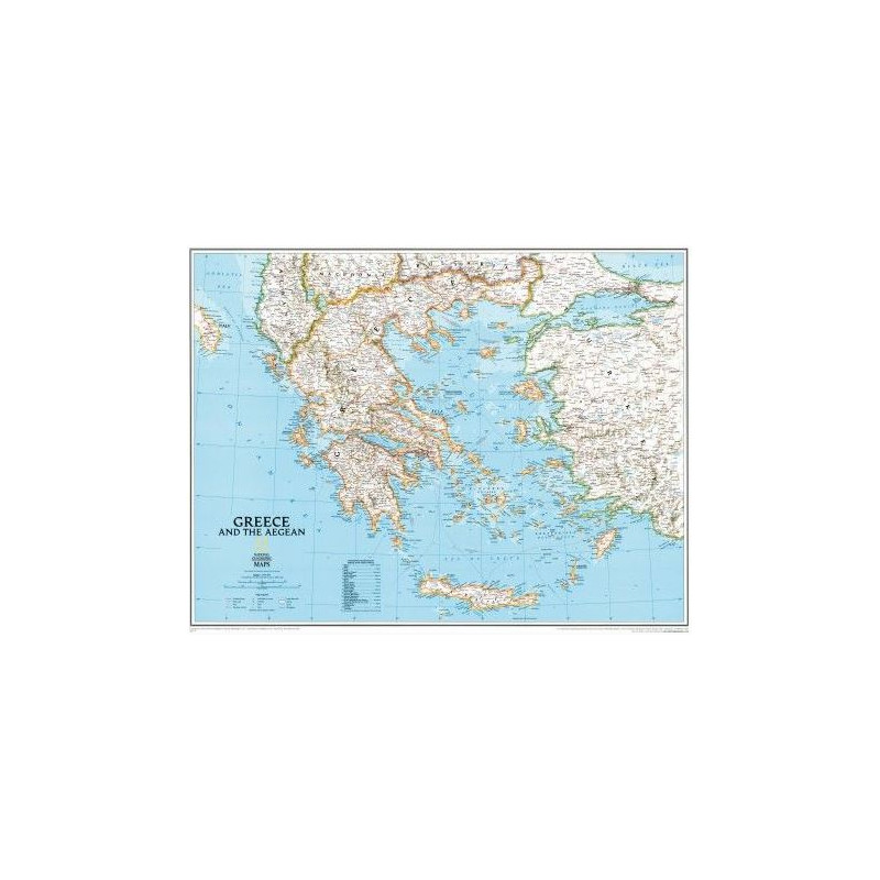 National Geographic Mapa Greece framed (silver) for pinning
