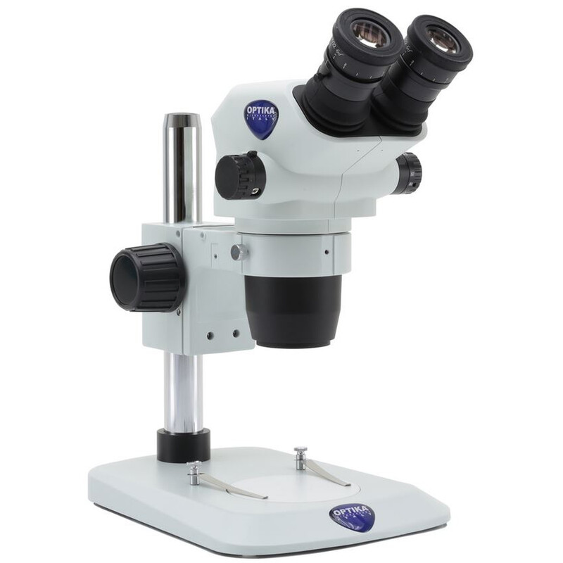 Optika Microscopio stereo zoom SZO-1, binocular, 6,7-45x, Soporte de columna, sin iluminación