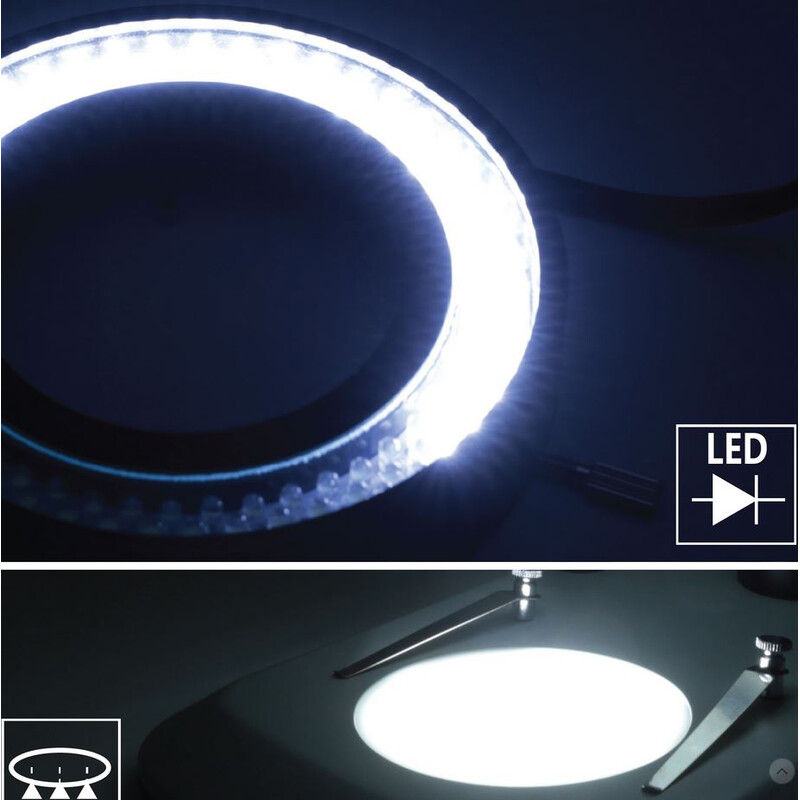 Optika Microscopio stereo zoom SZO-1, binocular, 6,7-45x, Soporte de columna, sin iluminación