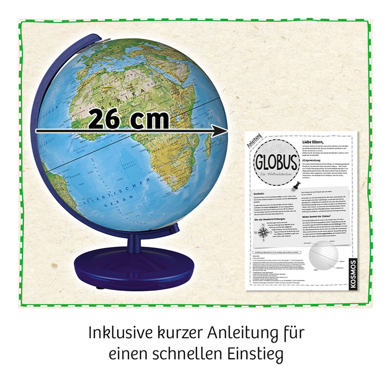 Kosmos Verlag Globo terráqueo infantil Schülerglobus physisch 26cm