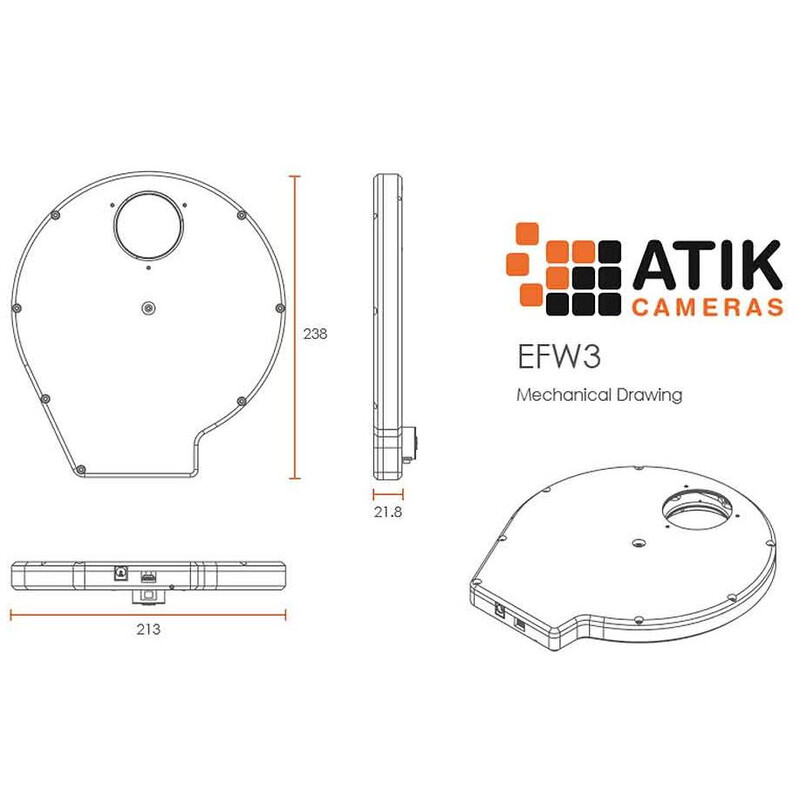 Atik EFW3 7x Rueda de filtros electrónica de 50,8 mm