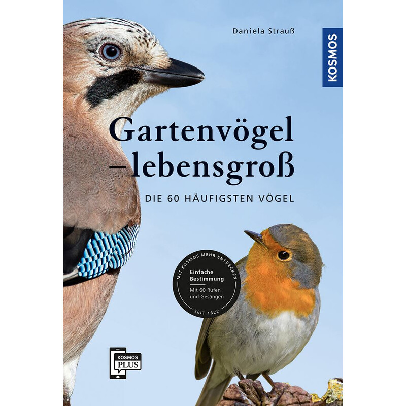 Kosmos Verlag Pájaros de jardín a tamaño real (libro "Gartenvögel lebensgroß" en alemán)